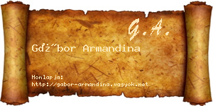 Gábor Armandina névjegykártya